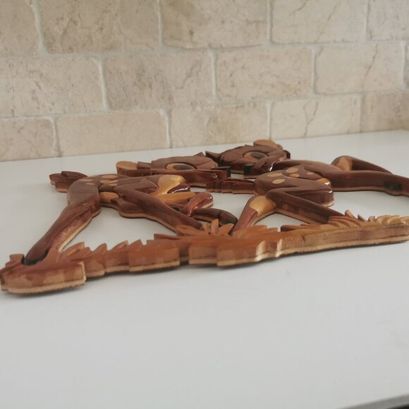 Vintage Disney Bambi Intarsia Wood Wall Hanging Handcrafted Faline Deer 12" H - Picture 3 of 12